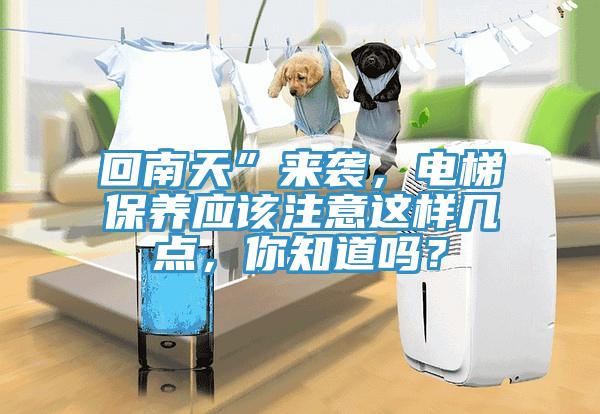 回南天”來襲,電梯保養應該注意這樣幾點,你知道嗎?