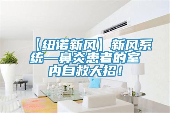 【紐諾新風】新風系統—鼻炎患者的室內自救大招！