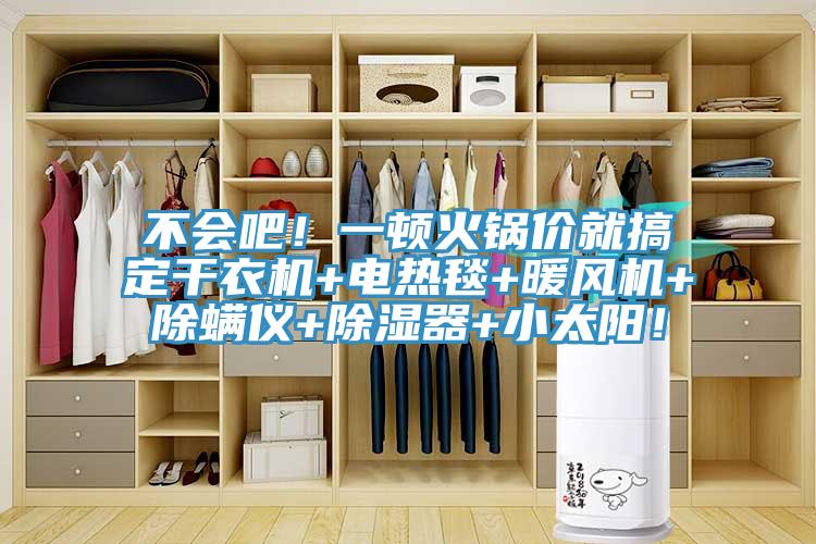 不會吧！一頓火鍋價就搞定干衣機+電熱毯+暖風機+除螨儀+除濕器+小太陽！