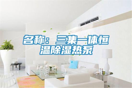 名稱:三集一體恒溫除濕熱泵