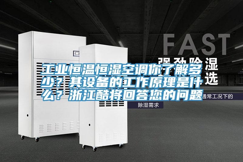 工業(yè)恒溫恒濕空調(diào)你了解多少?其設(shè)備的工作原理是什么?浙江酷將回答您的問題