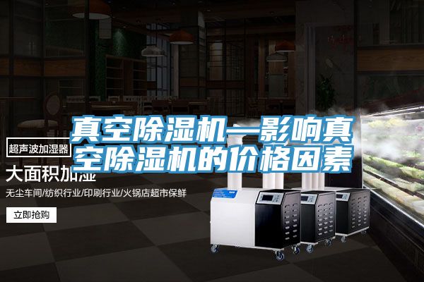 真空除濕機—影響真空除濕機的價格因素
